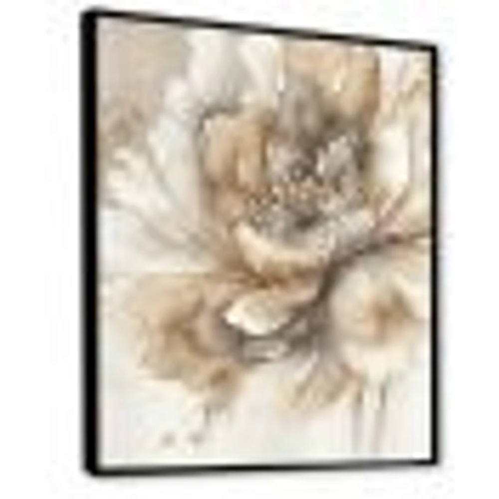 Single Beige Flower IV Wall Art