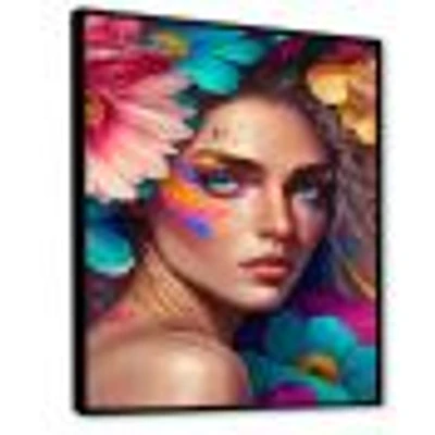 Floral Woman Portrait Wall Art