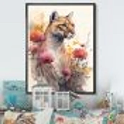 Cute Puma Floral Art Wall