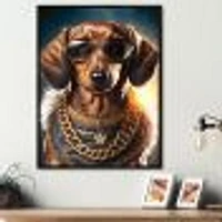 Dachshund Gangster NYC V Wall Art