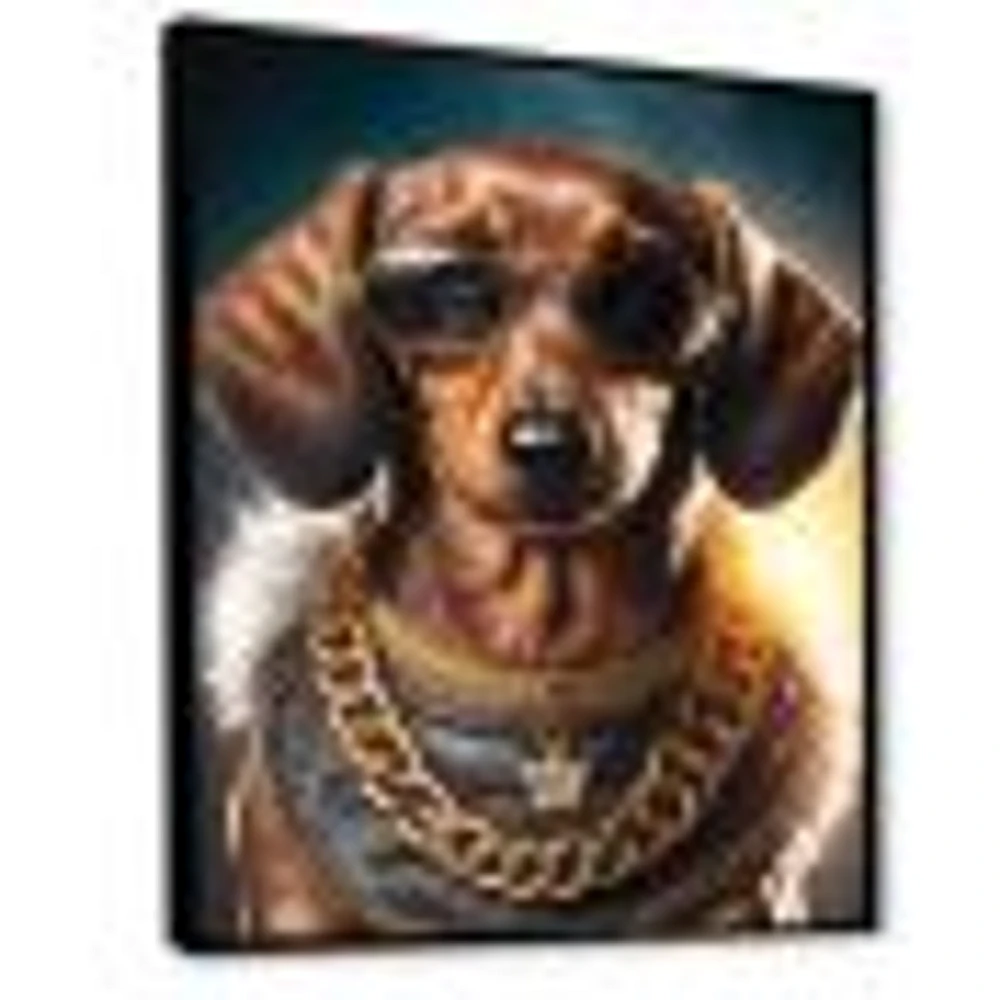 Dachshund Gangster NYC V Wall Art