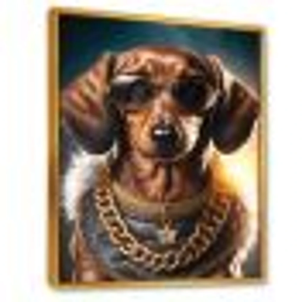 Dachshund Gangster NYC V Wall Art