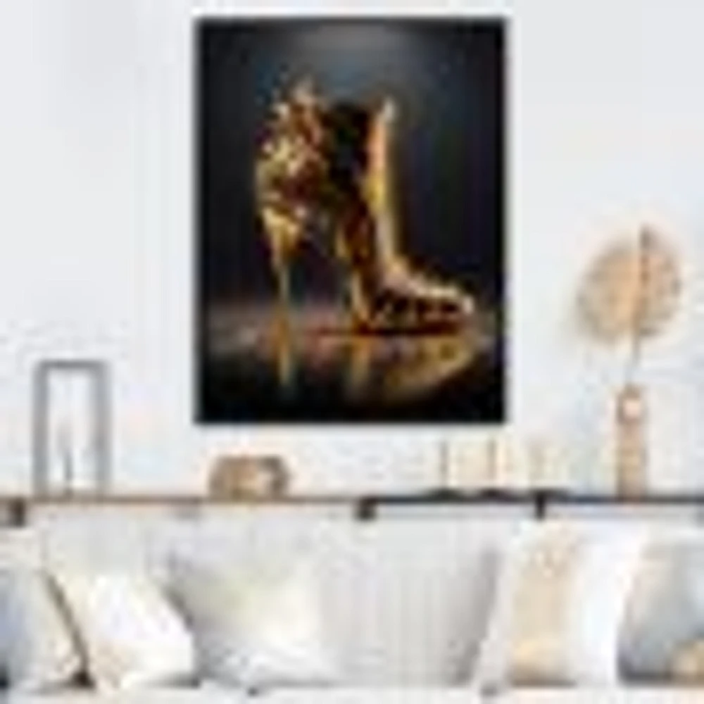 Golden Mechanic High Heel Wall Art