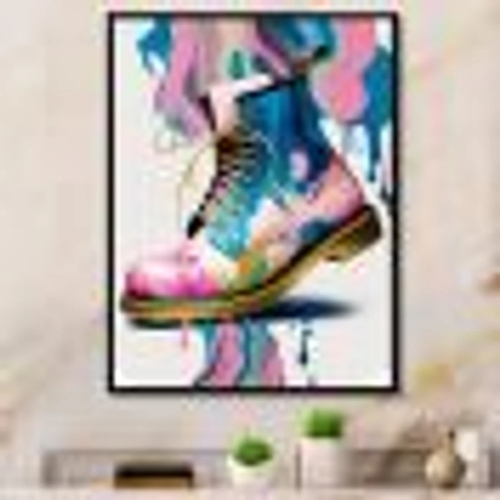 Pink And Art Deco Army Shoes Wall