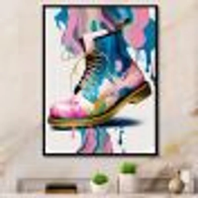 Pink And Art Deco Army Shoes Wall