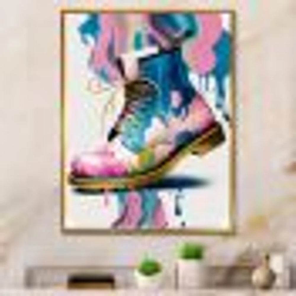 Pink And Art Deco Army Shoes Wall