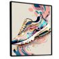 Pink And Blue Art Deco Sport Shoes Wall