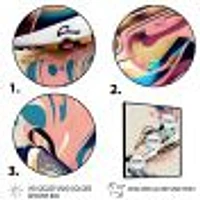 Pink And Blue Art Deco Sport Shoes Wall