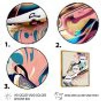 Pink And Blue Art Deco Sport Shoes Wall