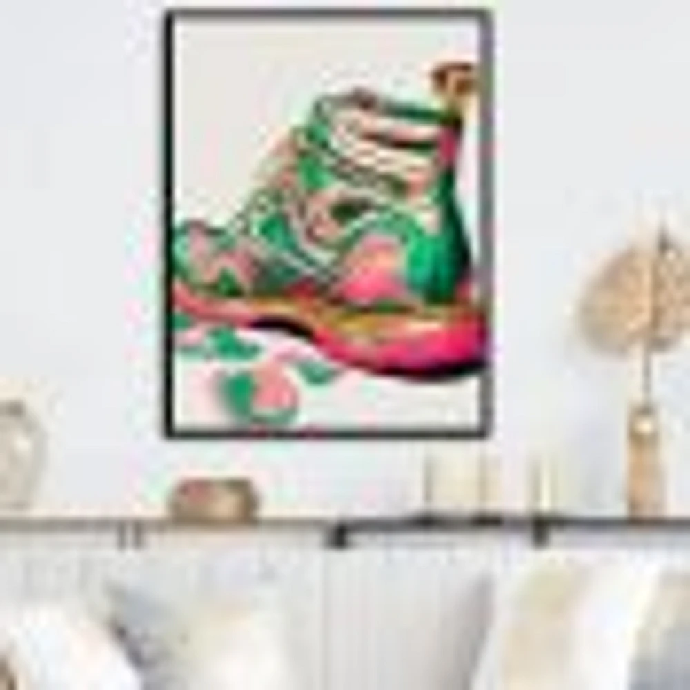 Pink And Green Art Deco Army Shoes Wall