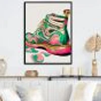Pink And Green Art Deco Army Shoes Wall