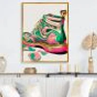 Pink And Green Art Deco Army Shoes Wall