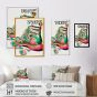 Pink And Green Art Deco Army Shoes Wall