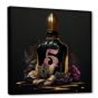 Chic Perfume Bottle With Pink Roses I Wall Art