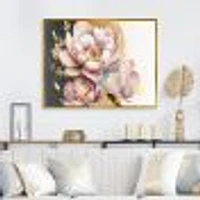 Pink And Gold Orchid Flower Wall Art