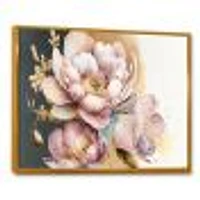 Pink And Gold Orchid Flower Wall Art