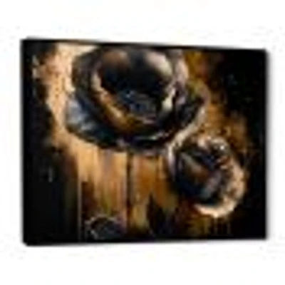 Black And Gold Popy Flowers Wall Art