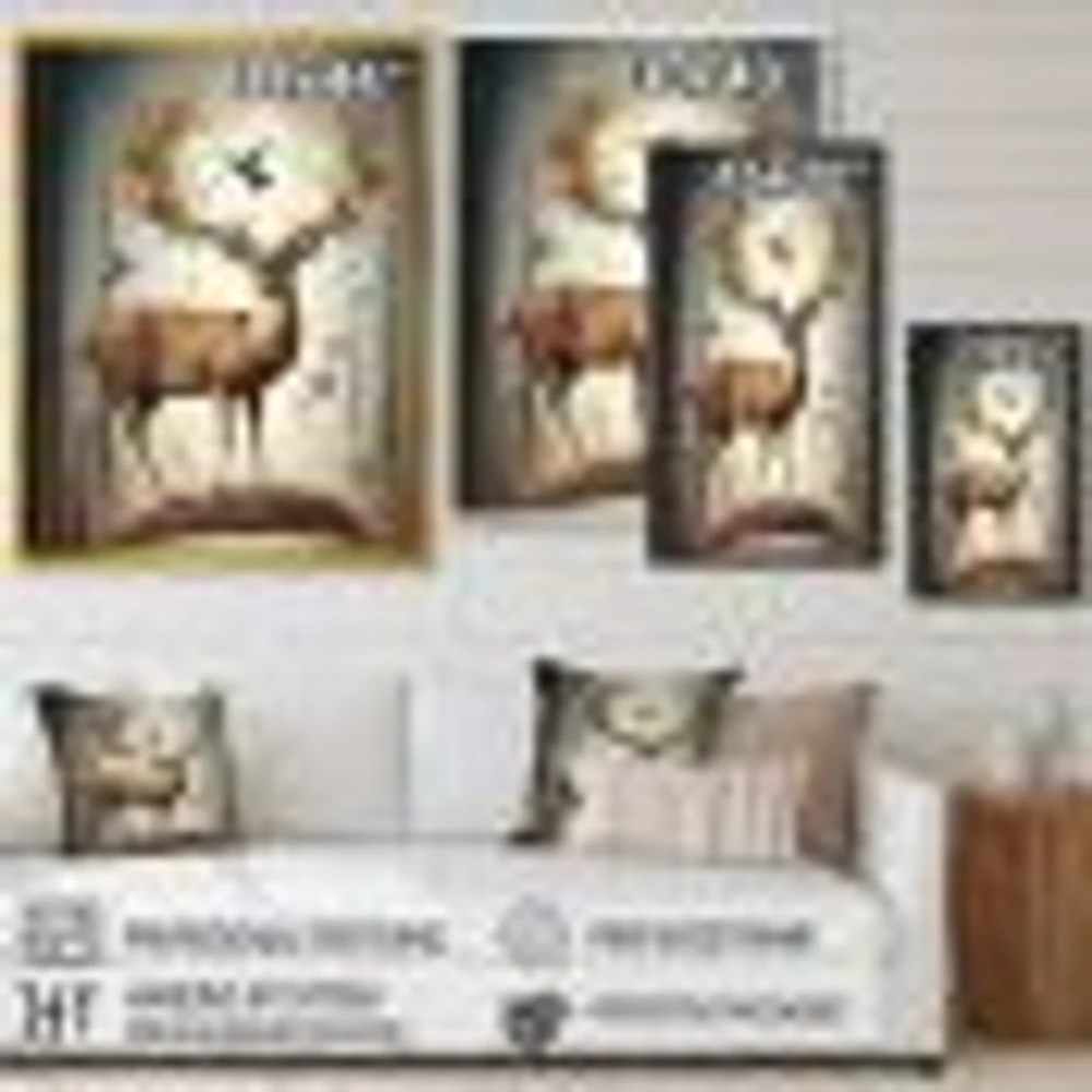 Deer With Blooming Antlers Wall Art