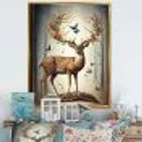 Deer With Blooming Antlers Wall Art