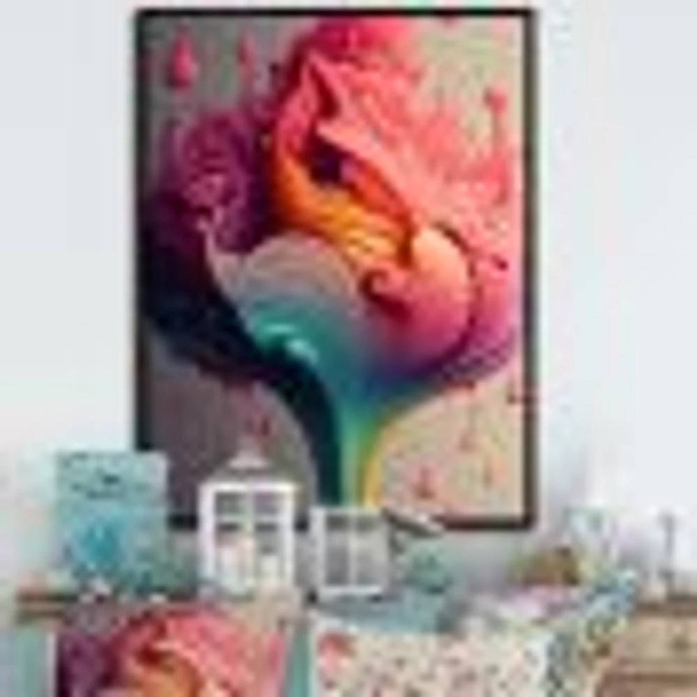 Multicolor Liquid Ink Tulip Flowers I Wall Art