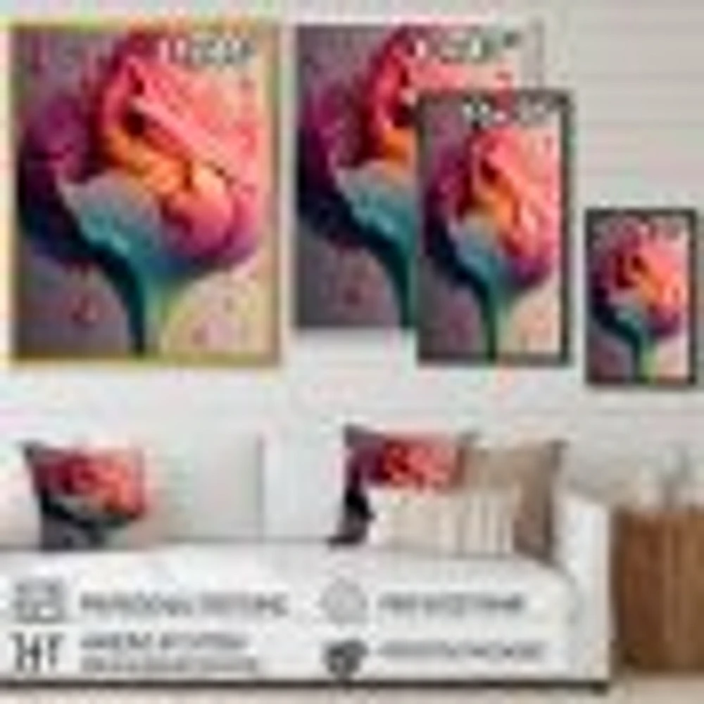 Multicolor Liquid Ink Tulip Flowers I Wall Art