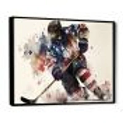 Usa Hockey Player Action Wall Art