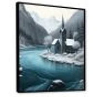 Church On A Lake Winter Wall Art