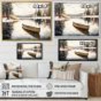 Winter Scene With Canoe Wall Art