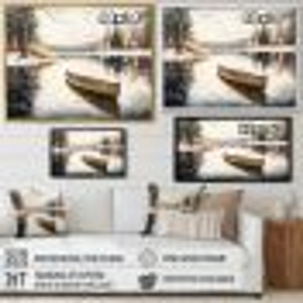 Winter Scene With Canoe Wall Art