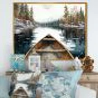 Winter Canoe Scenery I Wall Art