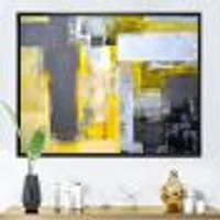 Grey and Yellow Blur Canvas Art Print