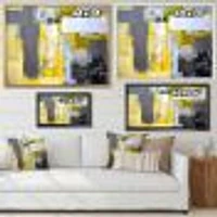 Grey and Yellow Blur Canvas Art Print