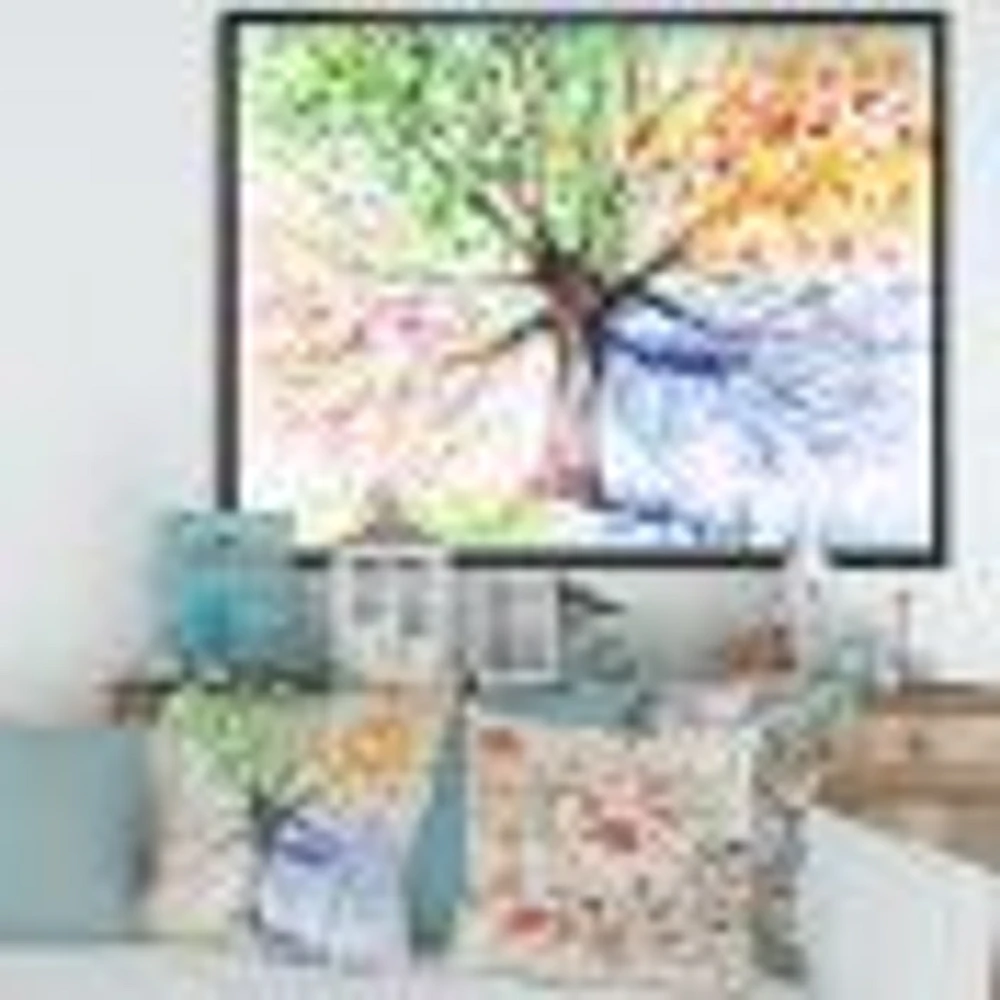 Four Seasons Tree  Canvas Art Print