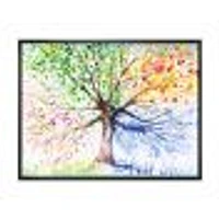 Four Seasons Tree  Canvas Art Print