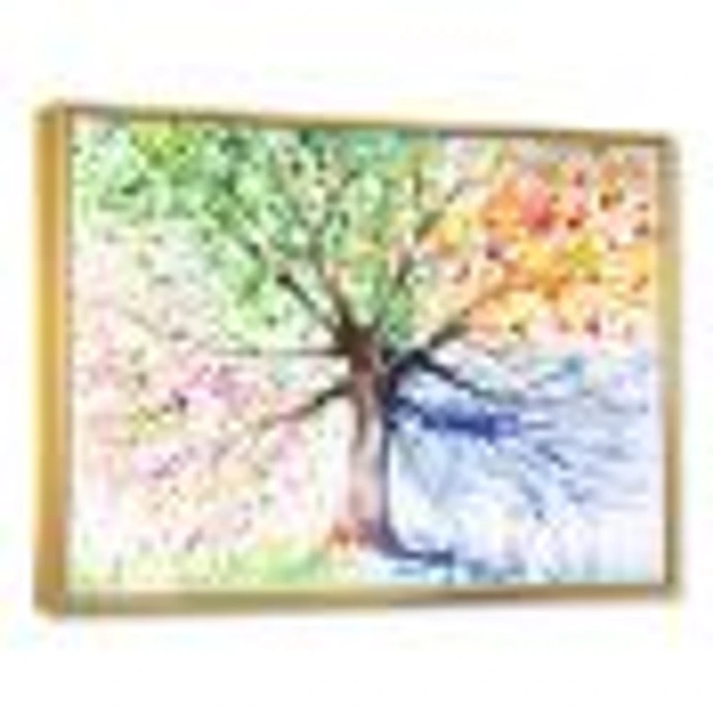 Four Seasons Tree  Canvas Art Print