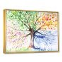 Four Seasons Tree  Canvas Art Print
