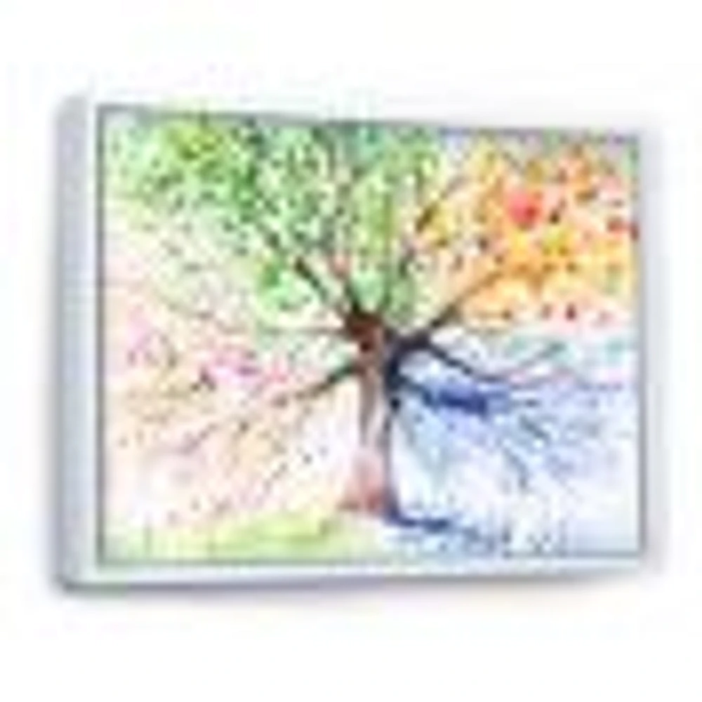 Four Seasons Tree  Canvas Art Print