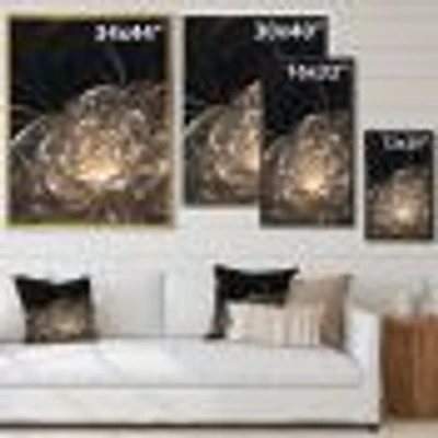 Fractal Flower with Golden Rays  Canvas Art Print