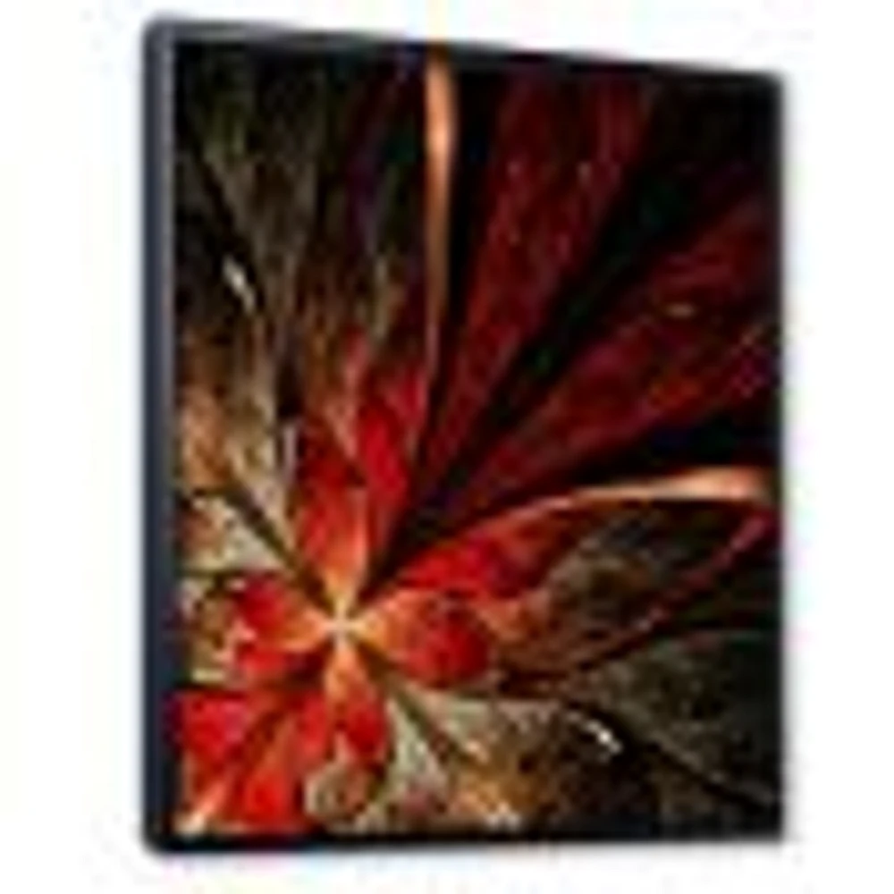 Fractal Flower Yellow and Red  Wall Art