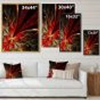 Fractal Flower Yellow and Red  Wall Art