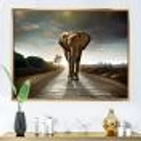 Toile imprimée « Single Walking Elephant »