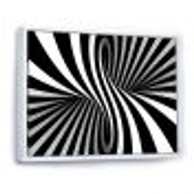 Black and White Spiral Digital Canvas Art Print