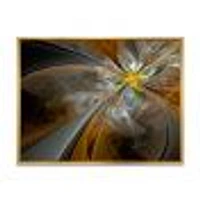 Symmetrical Yellow Fractal Flower Digital Art Canvas Print