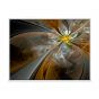 Symmetrical Yellow Fractal Flower Digital Art Canvas Print