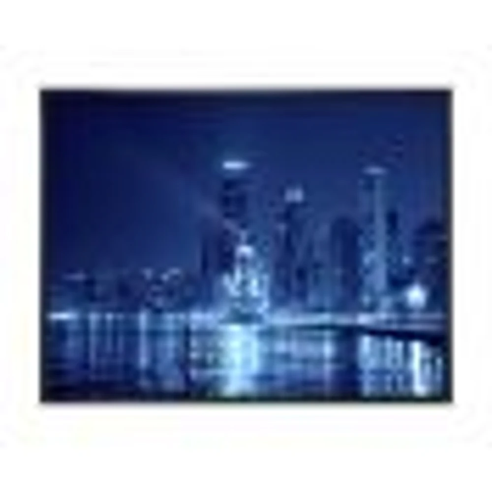 Blue Chicago Skyline Night  Canvas Print