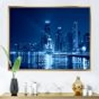 Blue Chicago Skyline Night  Canvas Print