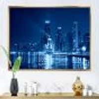 Blue Chicago Skyline Night  Canvas Print