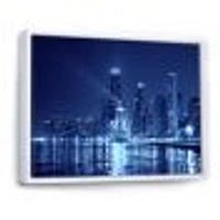 Blue Chicago Skyline Night  Canvas Print