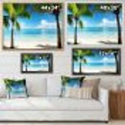 Palm Trees and Sea  Canvas Wall Art