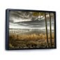 Pier Brown Lake  Canvas Art Print